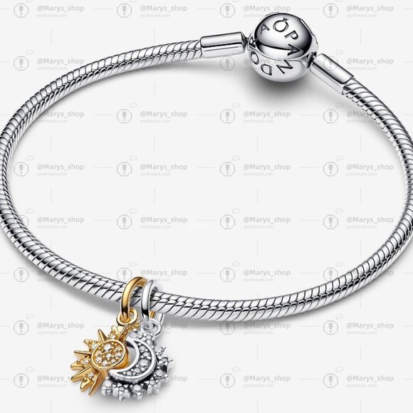 Pandora Splittable Sun & Moon Dangle Charm - Picture 3 of 6